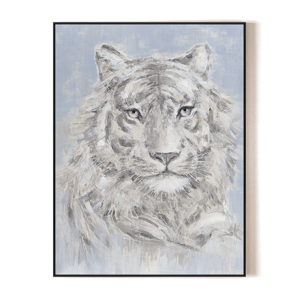 Arctic White Tiger - Grey Blue Wildlife Painting #M0613 Painting artwepaint 