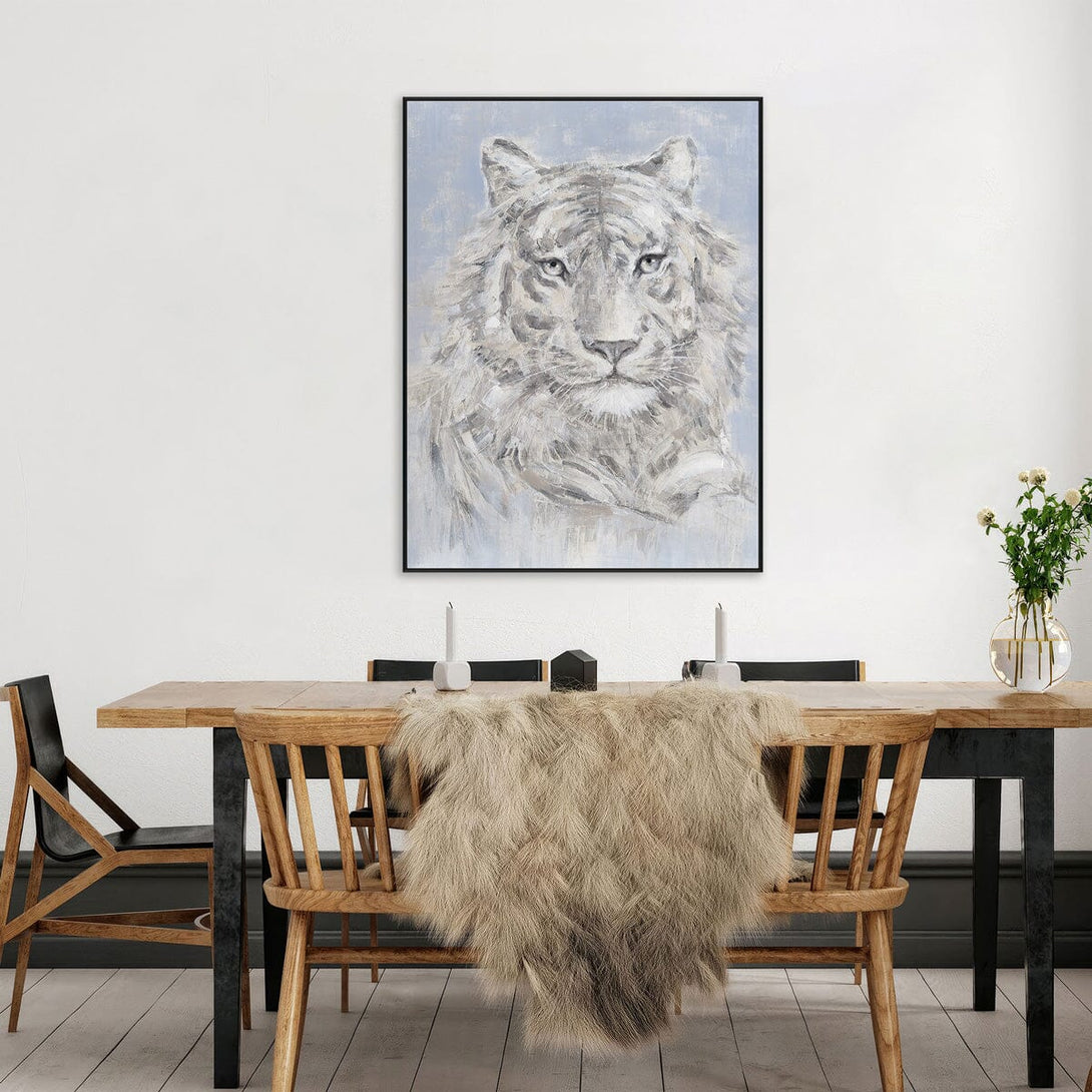 Arctic White Tiger - Grey Blue Wildlife Painting #M0613 Painting artwepaint 