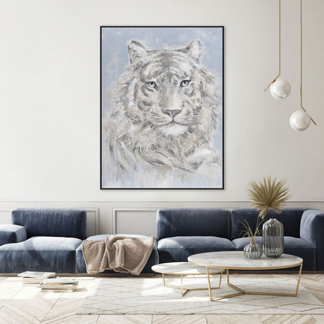Arctic White Tiger - Grey Blue Wildlife Painting #M0613 Painting artwepaint 
