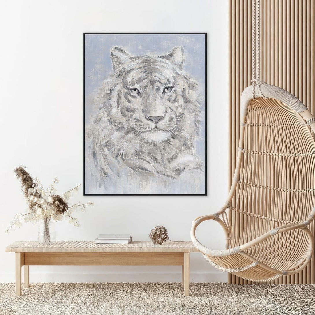 Arctic White Tiger - Grey Blue Wildlife Painting #M0613 Painting artwepaint 