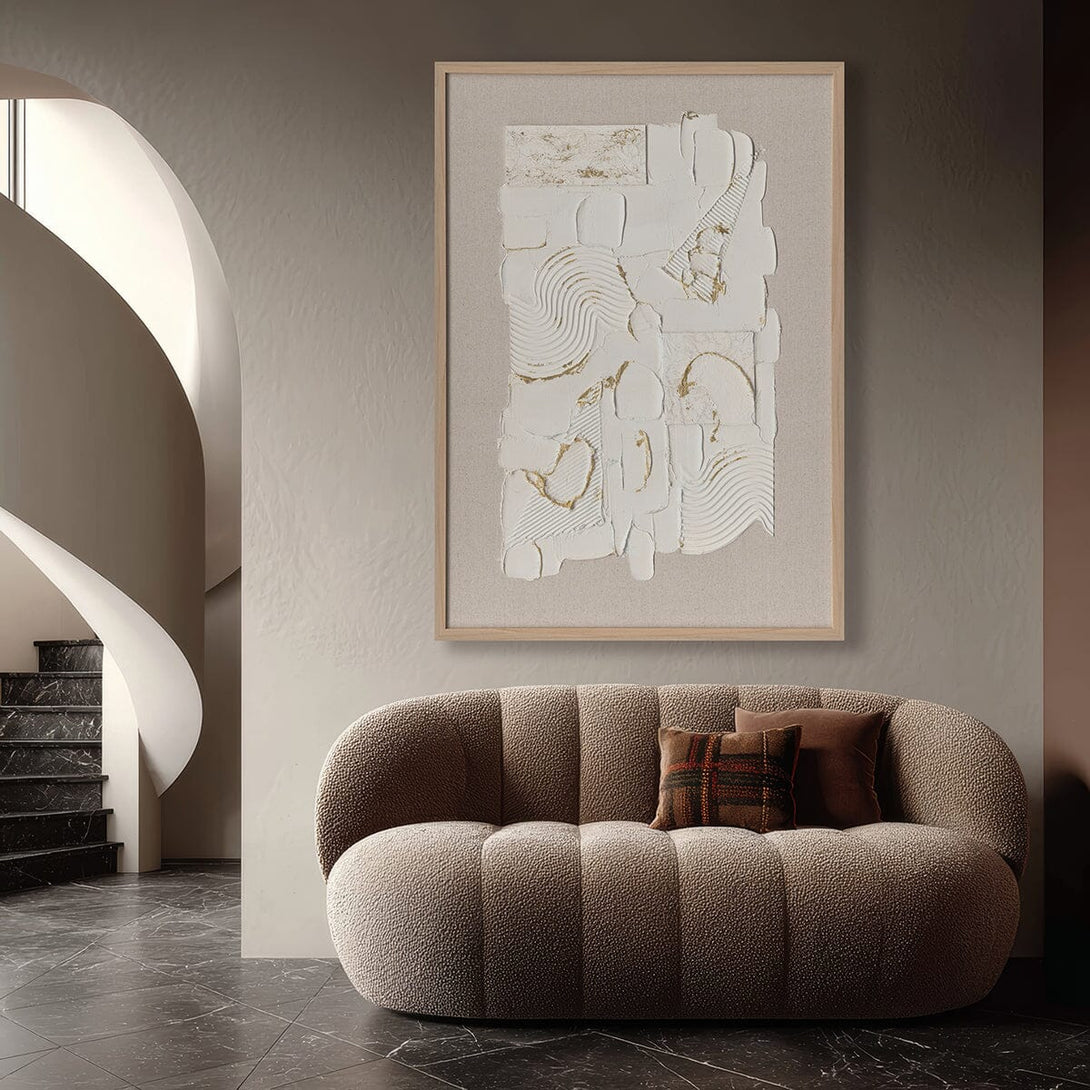 Aurora Flow-White and Gold Textured Art#M2699 Painting artwepaint 
