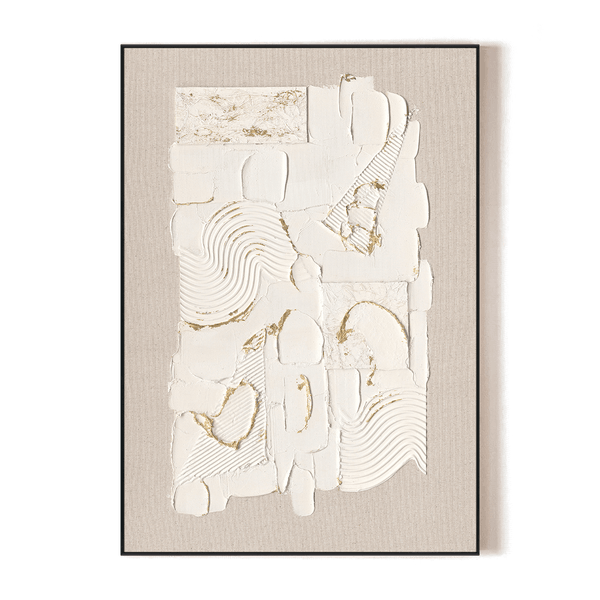 Aurora Flow-White and Gold Textured Art#M2699 Painting artwepaint 