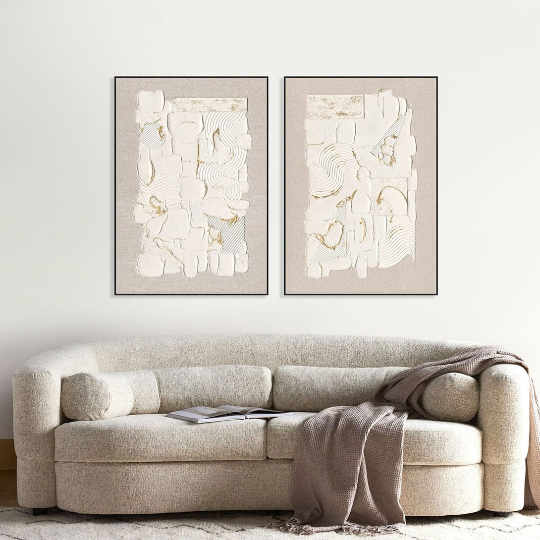 Aurora Flow-White and Gold Textured Art#M2699 Painting artwepaint 