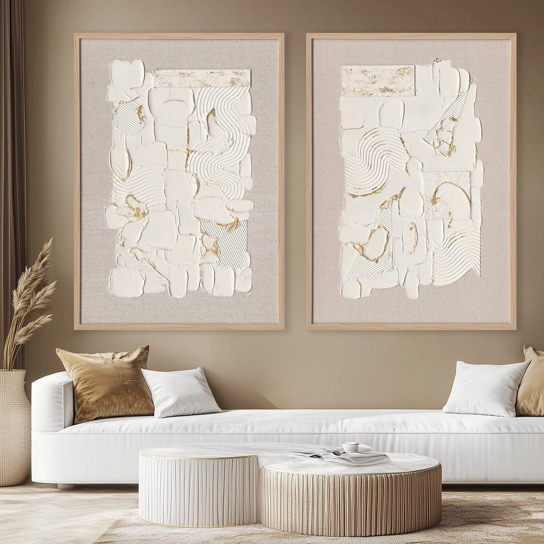 Aurora Flow-White and Gold Textured Art#M2699 Painting artwepaint 