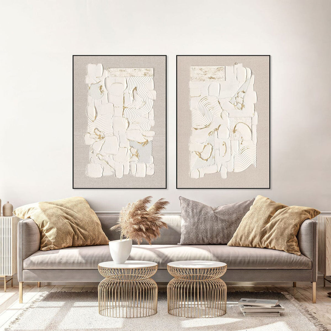 Aurora Flow-White and Gold Textured Art#M2699 Painting artwepaint 