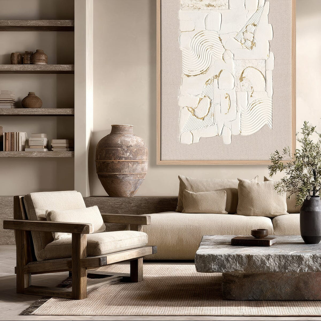 Aurora Flow-White and Gold Textured Art#M2699 Painting artwepaint 