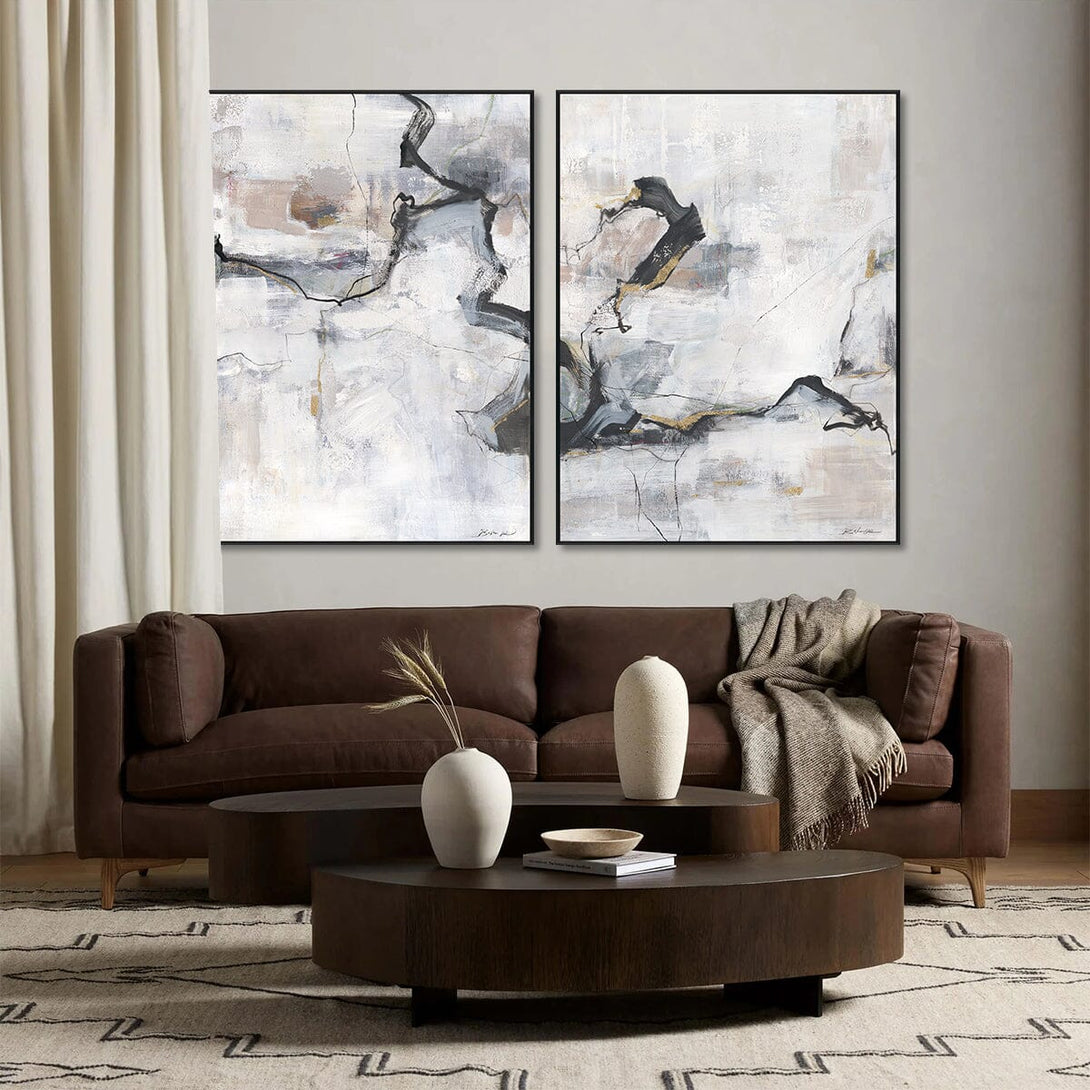 Aurora Trace - Blue Grey Abstract Painting#M6887 Painting artwepaint 