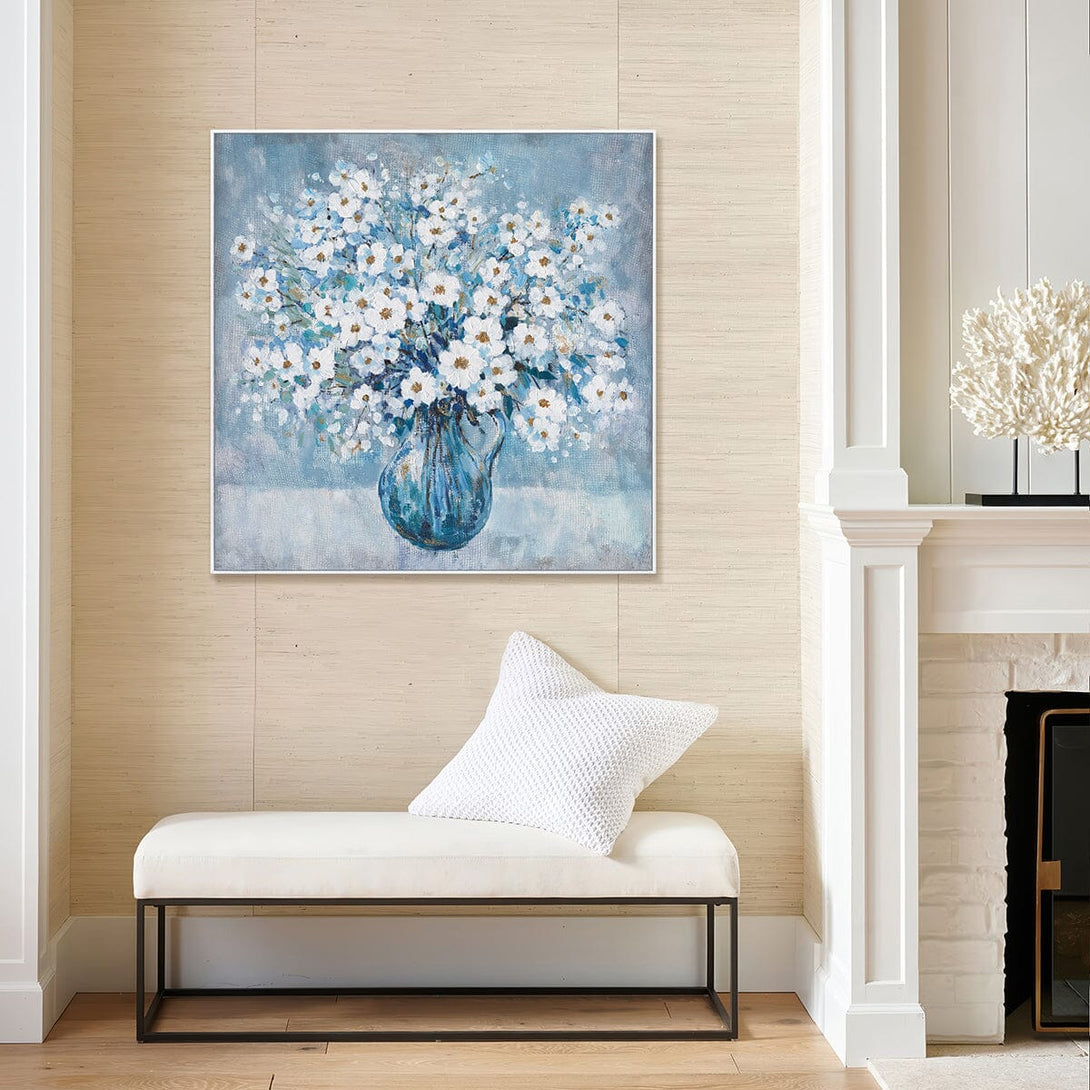 Azure Blossoms - Textured Abstract Floral#L0598 Painting artwepaint 