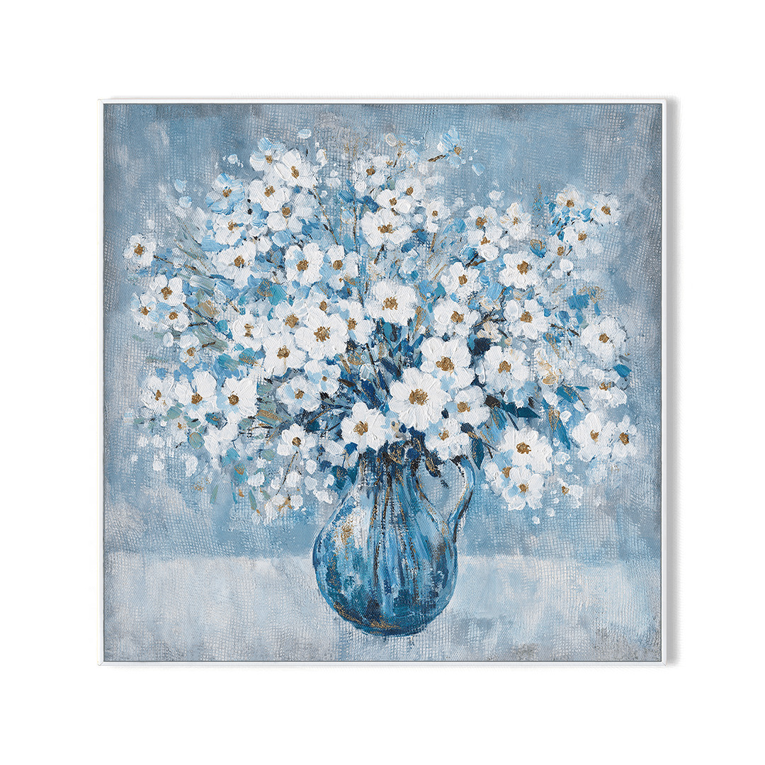 Azure Blossoms - Textured Abstract Floral#L0598 Painting artwepaint 