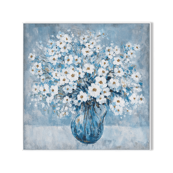 Azure Blossoms - Textured Abstract Floral#L0598 Painting artwepaint 