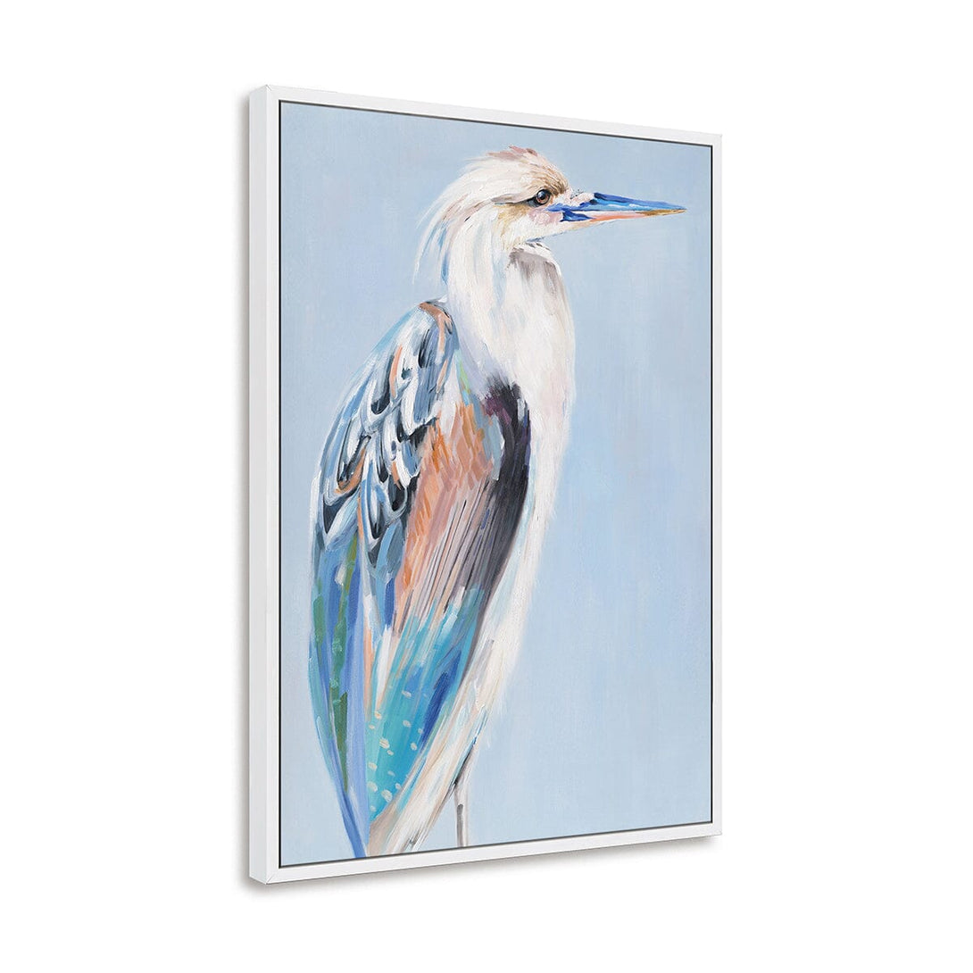 Azure Gaze - Color-feathered Heron Oil Painting#M4565 Painting artwepaint 