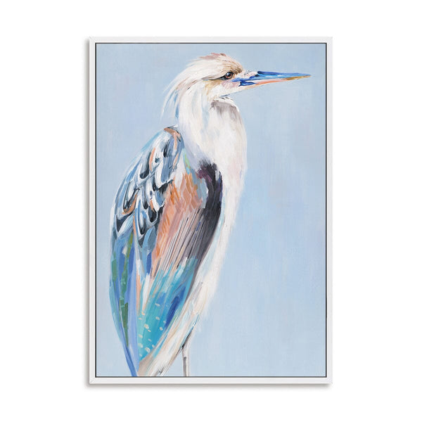 Azure Gaze - Color-feathered Heron Oil Painting#M4565 Painting artwepaint 
