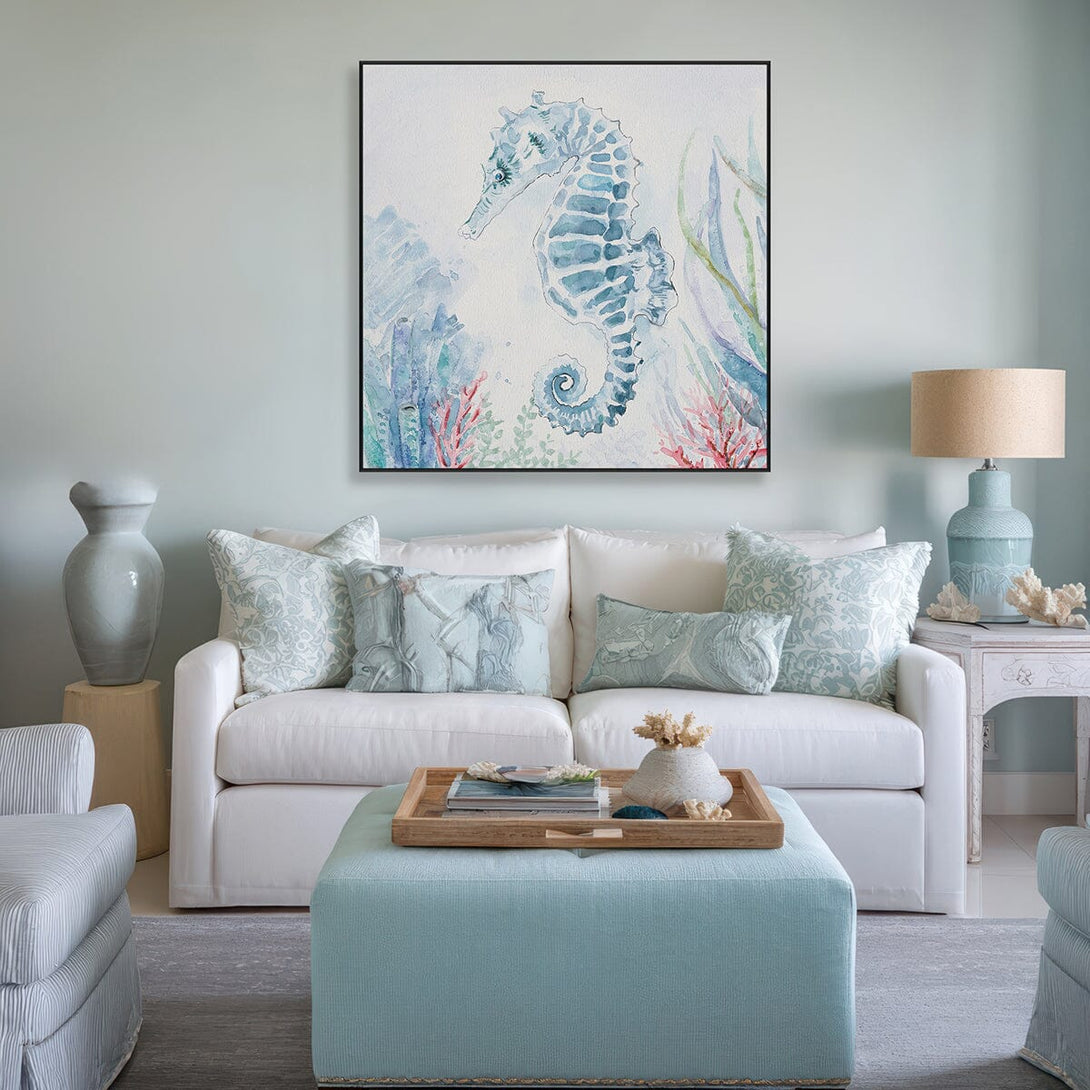 Azure Guardian - Seahorse Watercolor #M3571 Painting artwepaint 