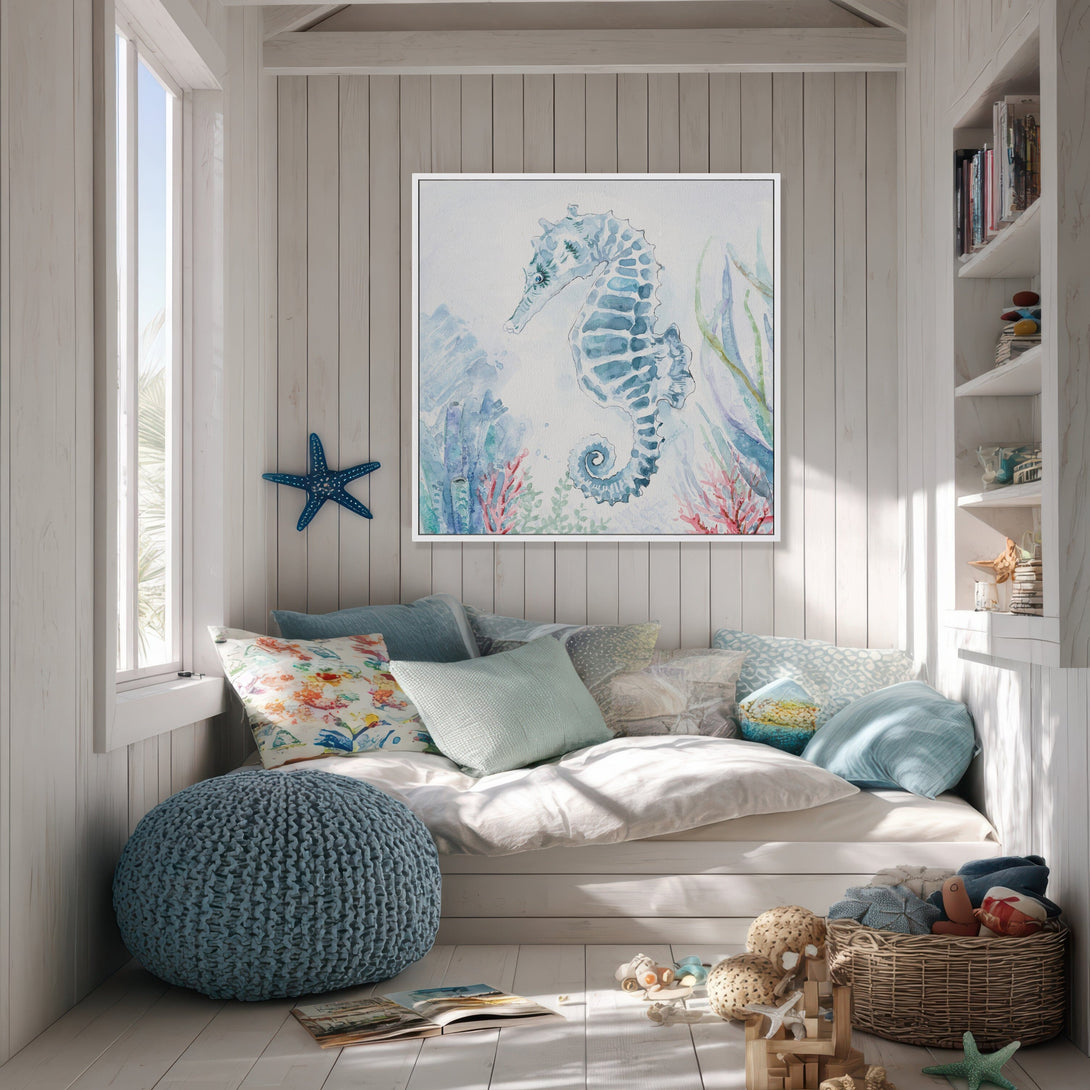 Azure Guardian - Seahorse Watercolor #M3571 Painting artwepaint 