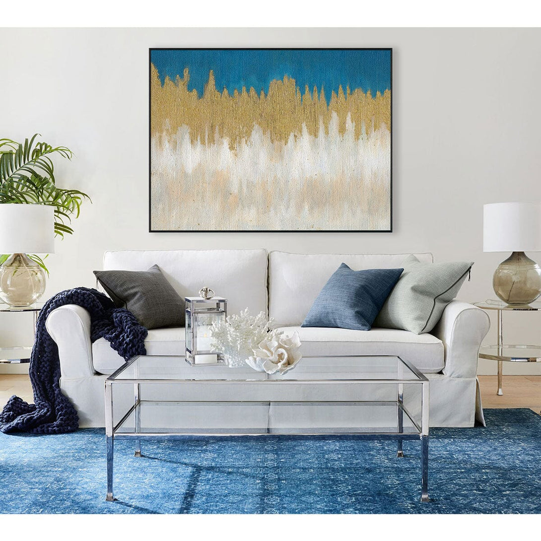 Azure Horizon - Golden Flow Abstract Painting #J5114 Painting artwepaint 