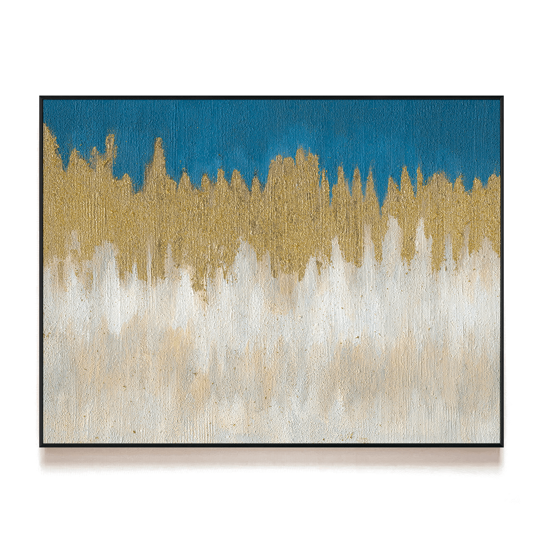 Azure Horizon - Golden Flow Abstract Painting #J5114 Painting artwepaint 