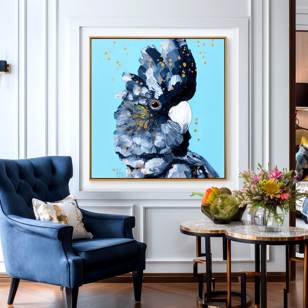 Azure Parrot – Modern Bird Painting #35 Painting artwepaint 