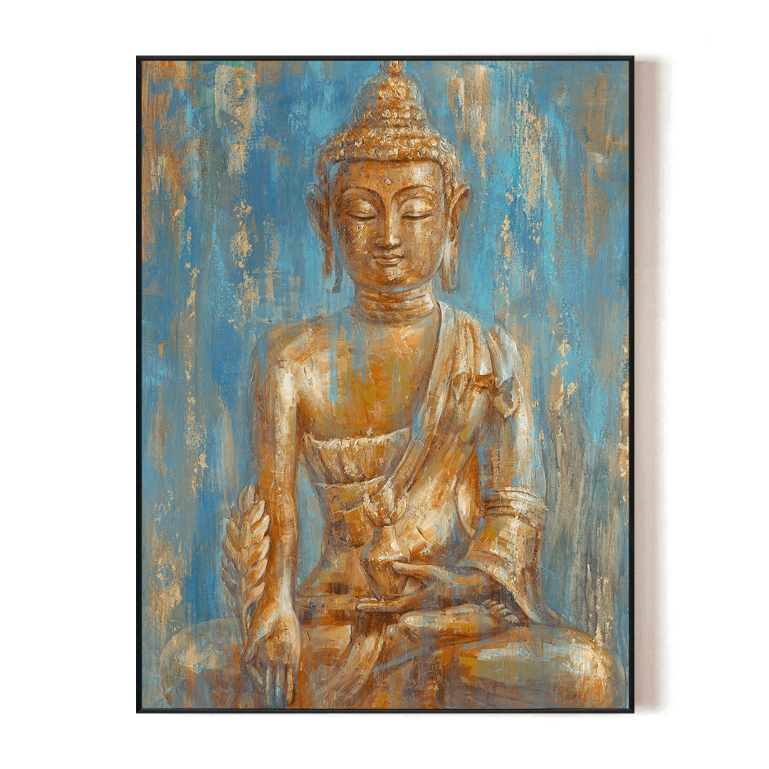 Azure Radiance - Golden Buddha Majesty #H8189 Painting artwepaint 