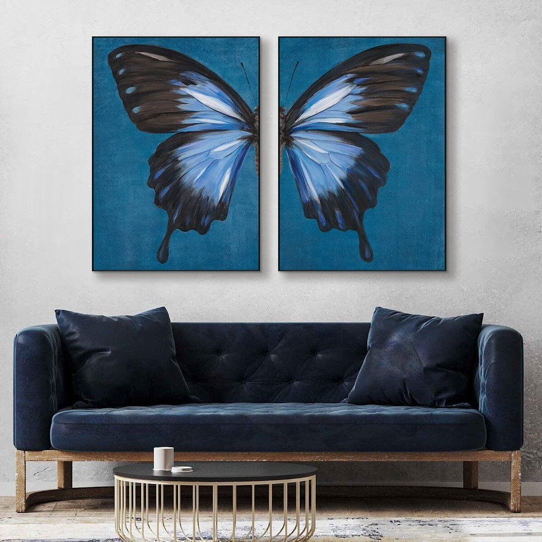 Azure Twin Wings - Symmetrical Butterfly Art #M3567 Painting artwepaint 