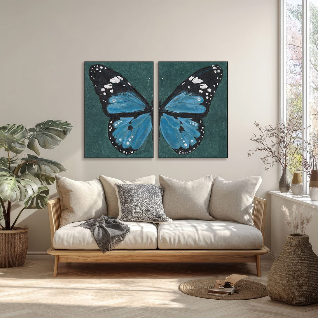 Azure Wing Dance - Blue & Black Butterfly Art #M3537 Painting artwepaint 