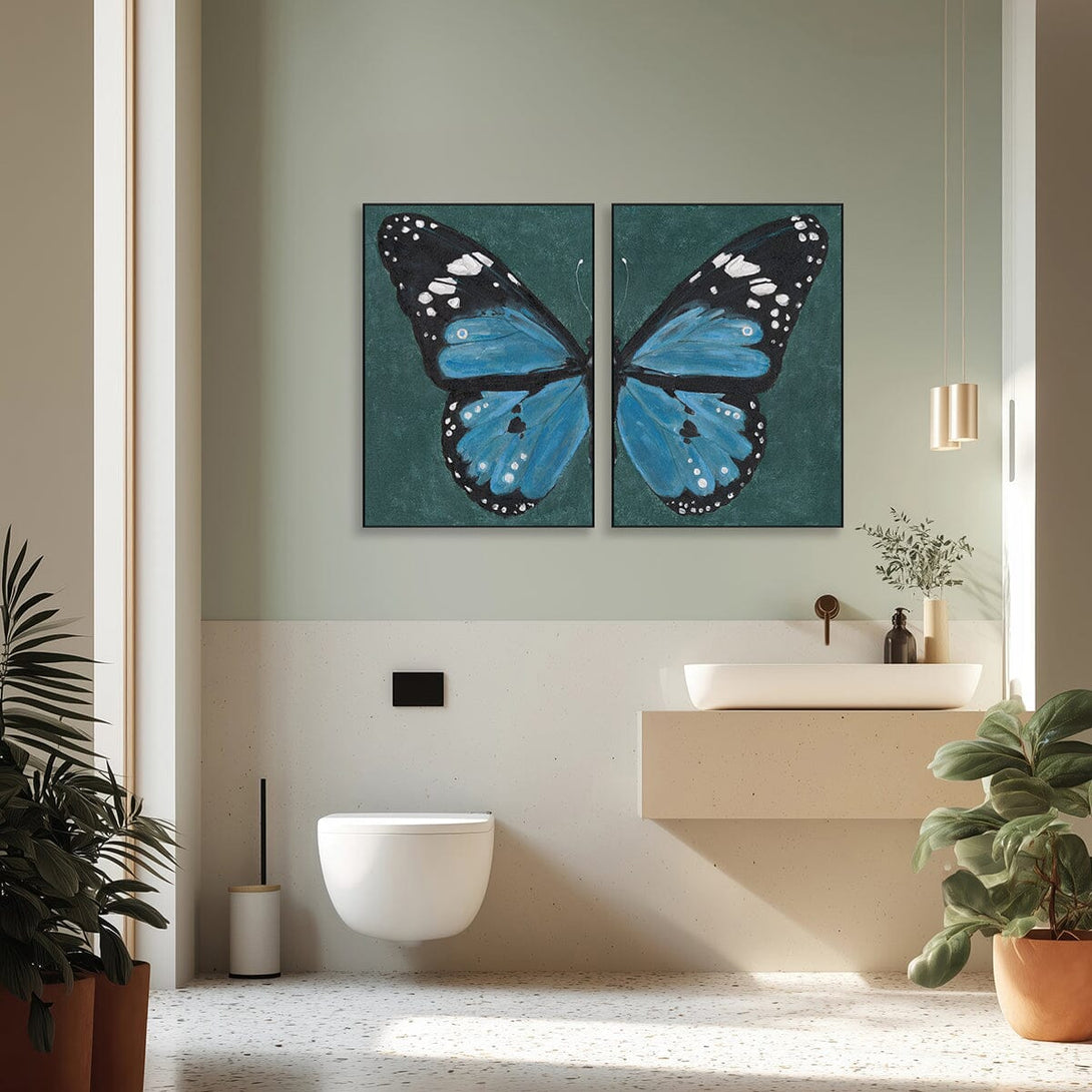 Azure Wing Dance - Blue & Black Butterfly Art #M3537 Painting artwepaint 