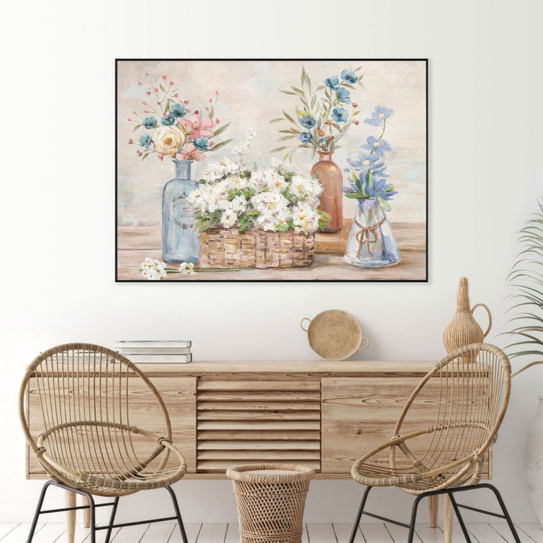 Basket of Blooms - Fresh Floral Still Life#L3511 Painting artwepaint 