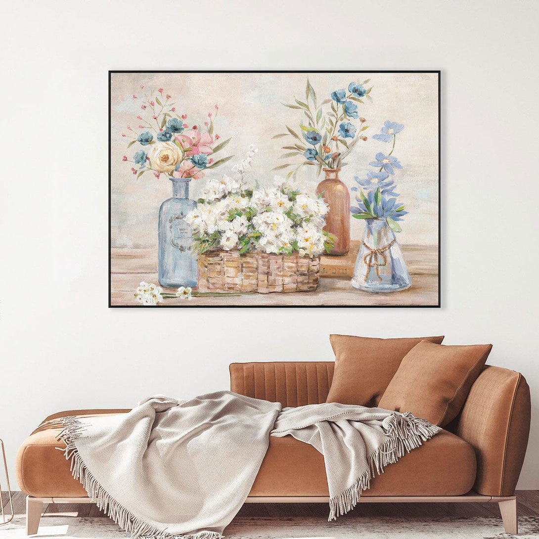 Basket of Blooms - Fresh Floral Still Life#L3511 Painting artwepaint 