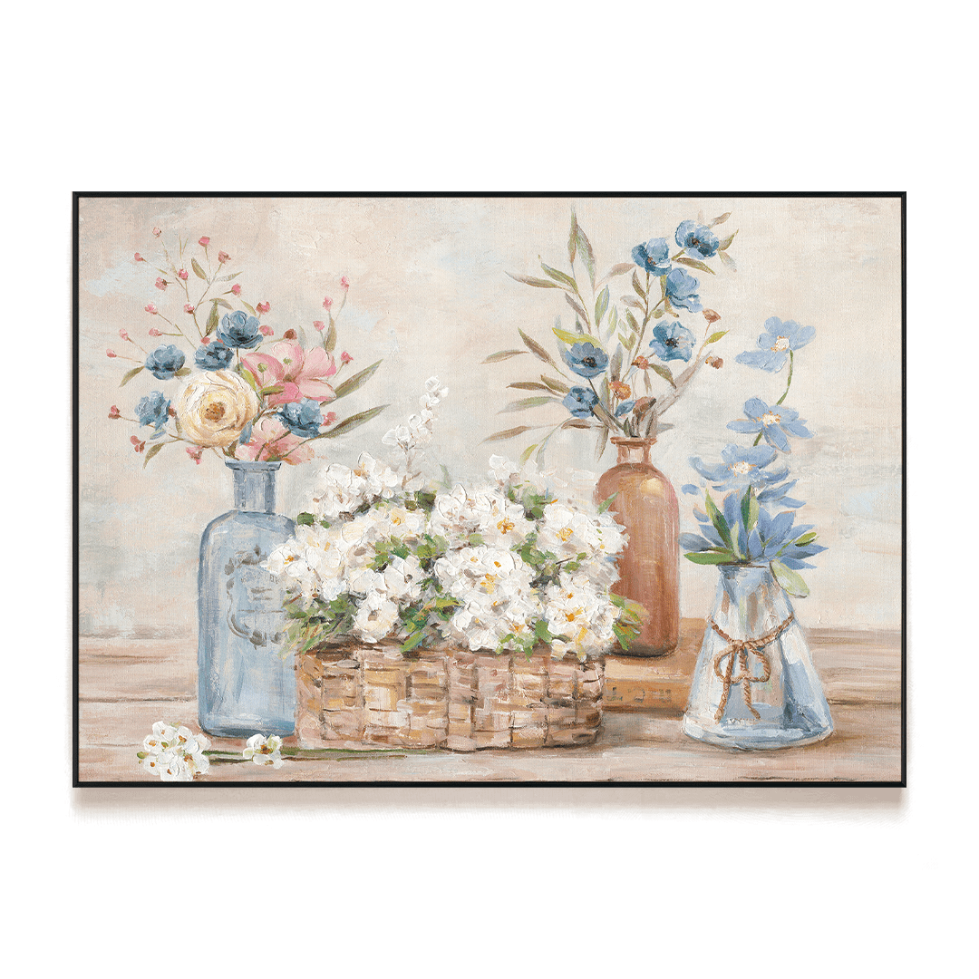 Basket of Blooms - Fresh Floral Still Life#L3511 Painting artwepaint 
