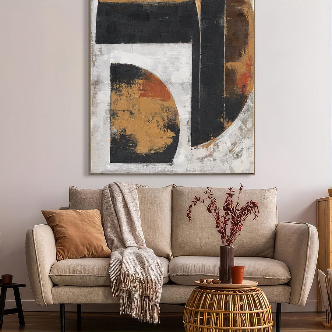 Between Light & Shadow - Geometric Abstract Art #R2553 Painting artwepaint 
