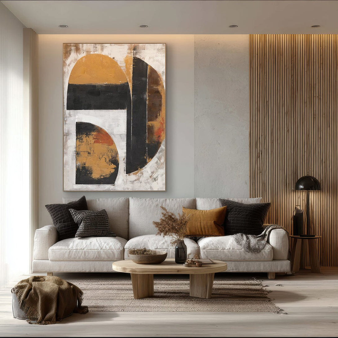 Between Light & Shadow - Geometric Abstract Art #R2553 Painting artwepaint 