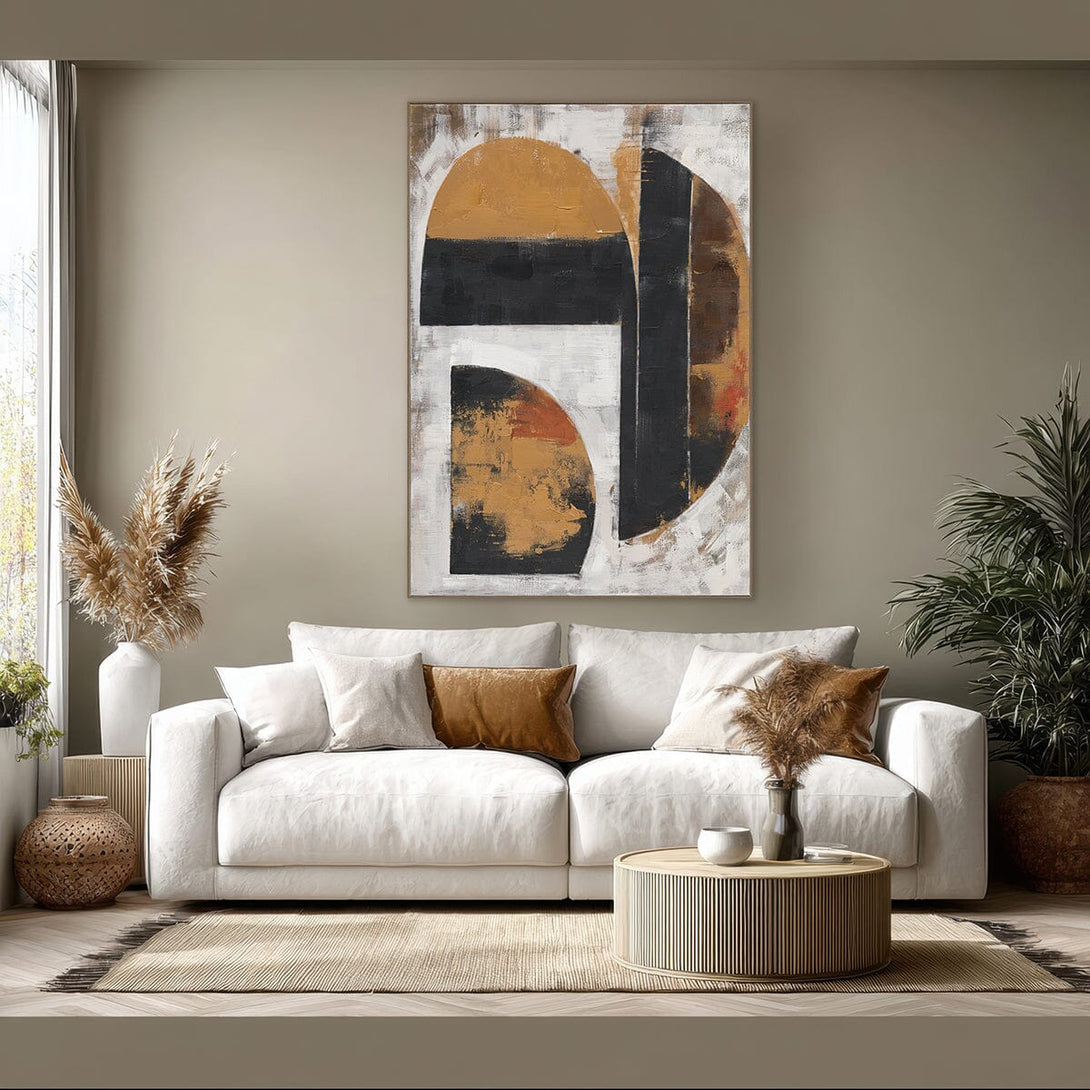 Between Light & Shadow - Geometric Abstract Art #R2553 Painting artwepaint 