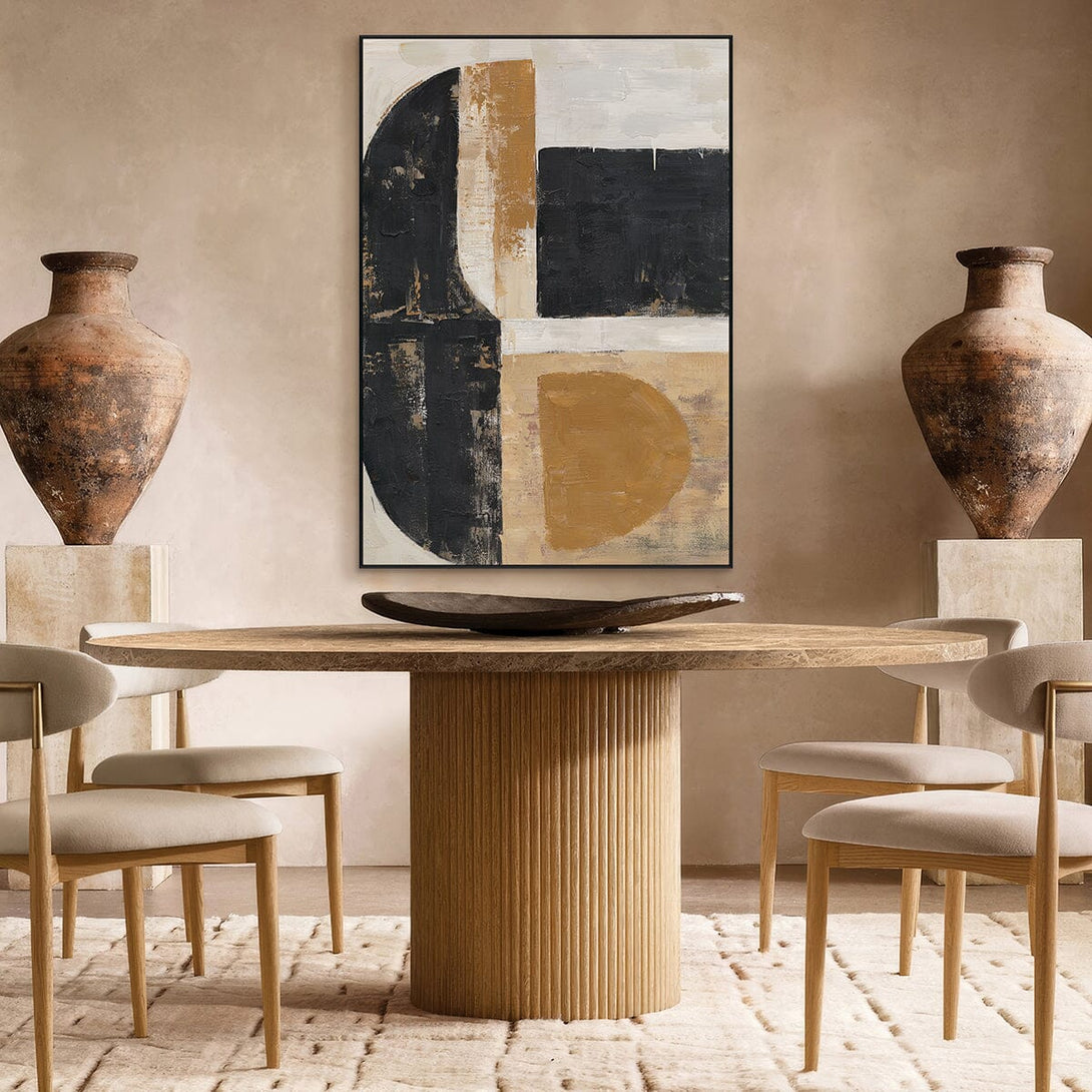 Black & Gold Balance - Geometric Abstract Art #R2552 Painting artwepaint 