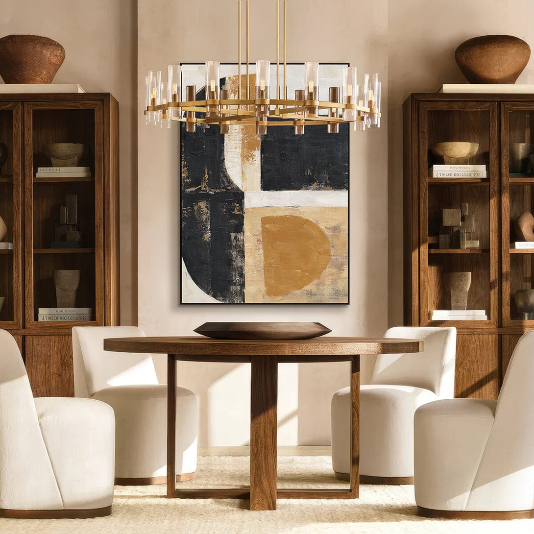 Black & Gold Balance - Geometric Abstract Art #R2552 Painting artwepaint 