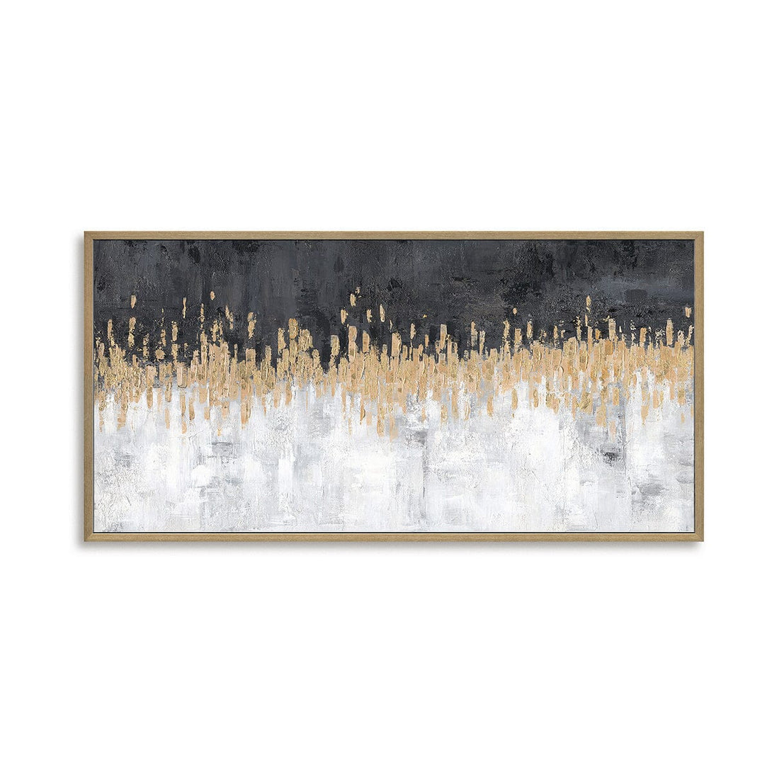 Black & Gold Horizon - Abstract Gold Foil Texture Painting#L4517 Painting artwepaint 
