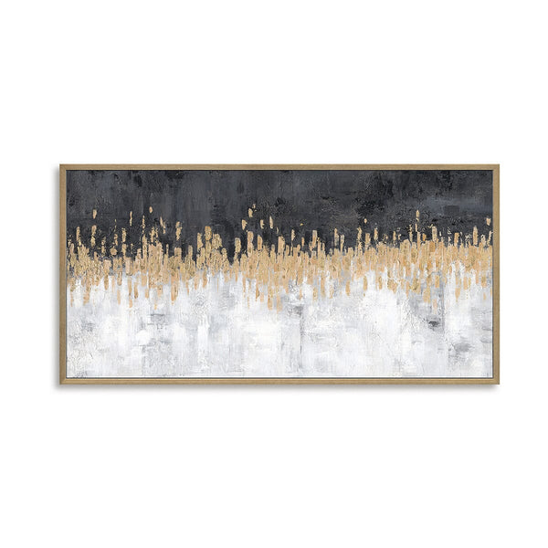 Black & Gold Horizon - Abstract Gold Foil Texture Painting#L4517 Painting artwepaint 