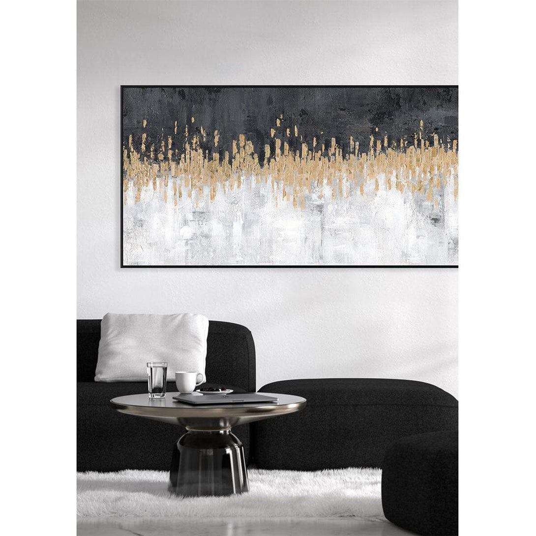 Black & Gold Horizon - Abstract Gold Foil Texture Painting#L4517 Painting artwepaint 