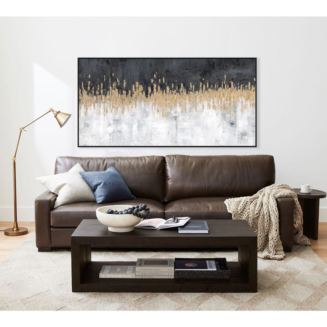 Black & Gold Horizon - Abstract Gold Foil Texture Painting#L4517 Painting artwepaint 