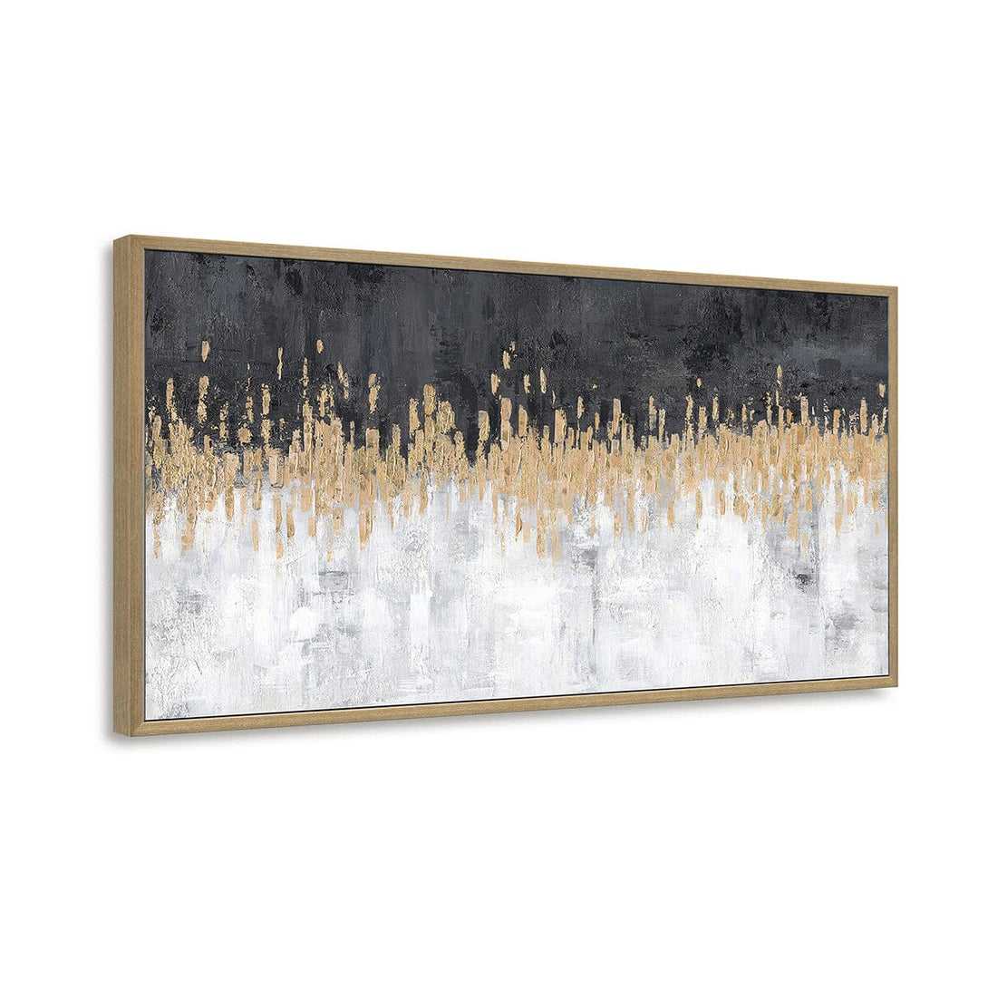 Black & Gold Horizon - Abstract Gold Foil Texture Painting#L4517 Painting artwepaint 