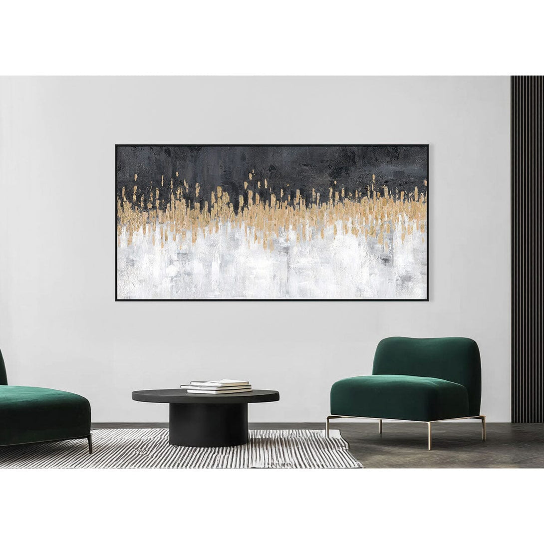 Black & Gold Horizon - Abstract Gold Foil Texture Painting#L4517 Painting artwepaint 