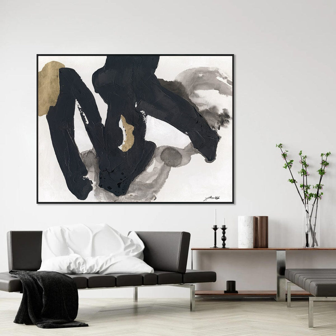 Black & Gold Rhythm - Modern Abstract Painting #M8111 Painting artwepaint 