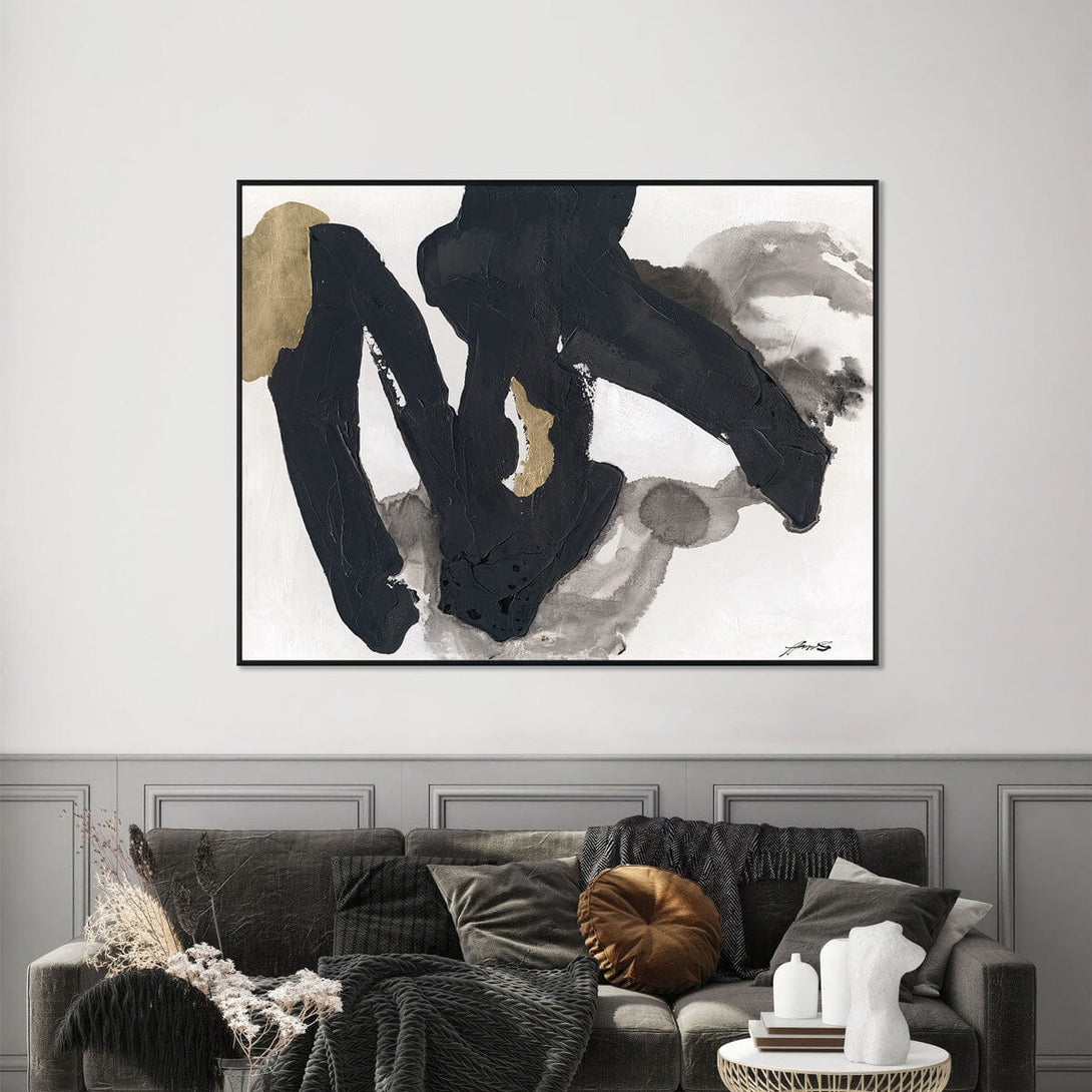 Black & Gold Rhythm - Modern Abstract Painting #M8111 Painting artwepaint 