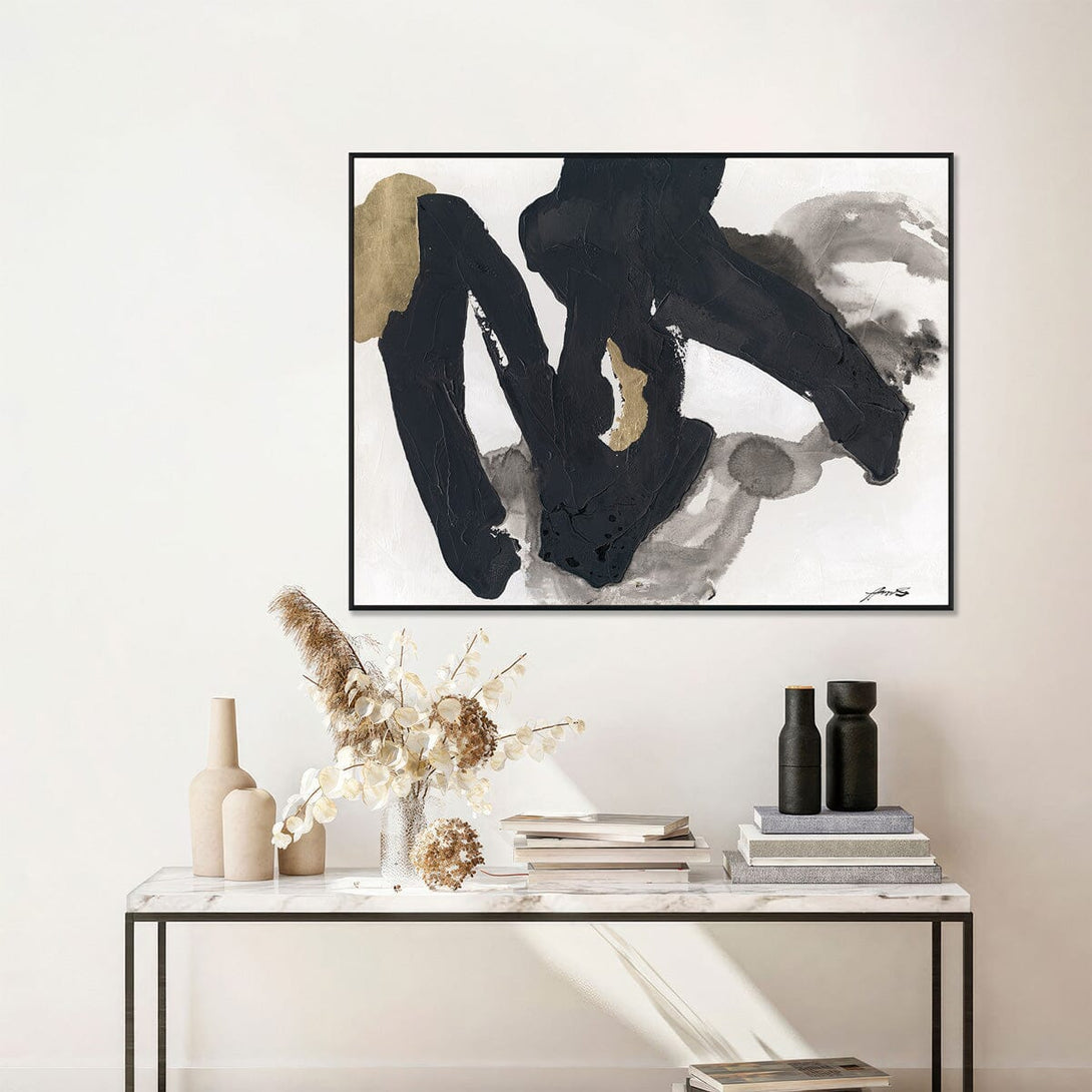 Black & Gold Rhythm - Modern Abstract Painting #M8111 Painting artwepaint 