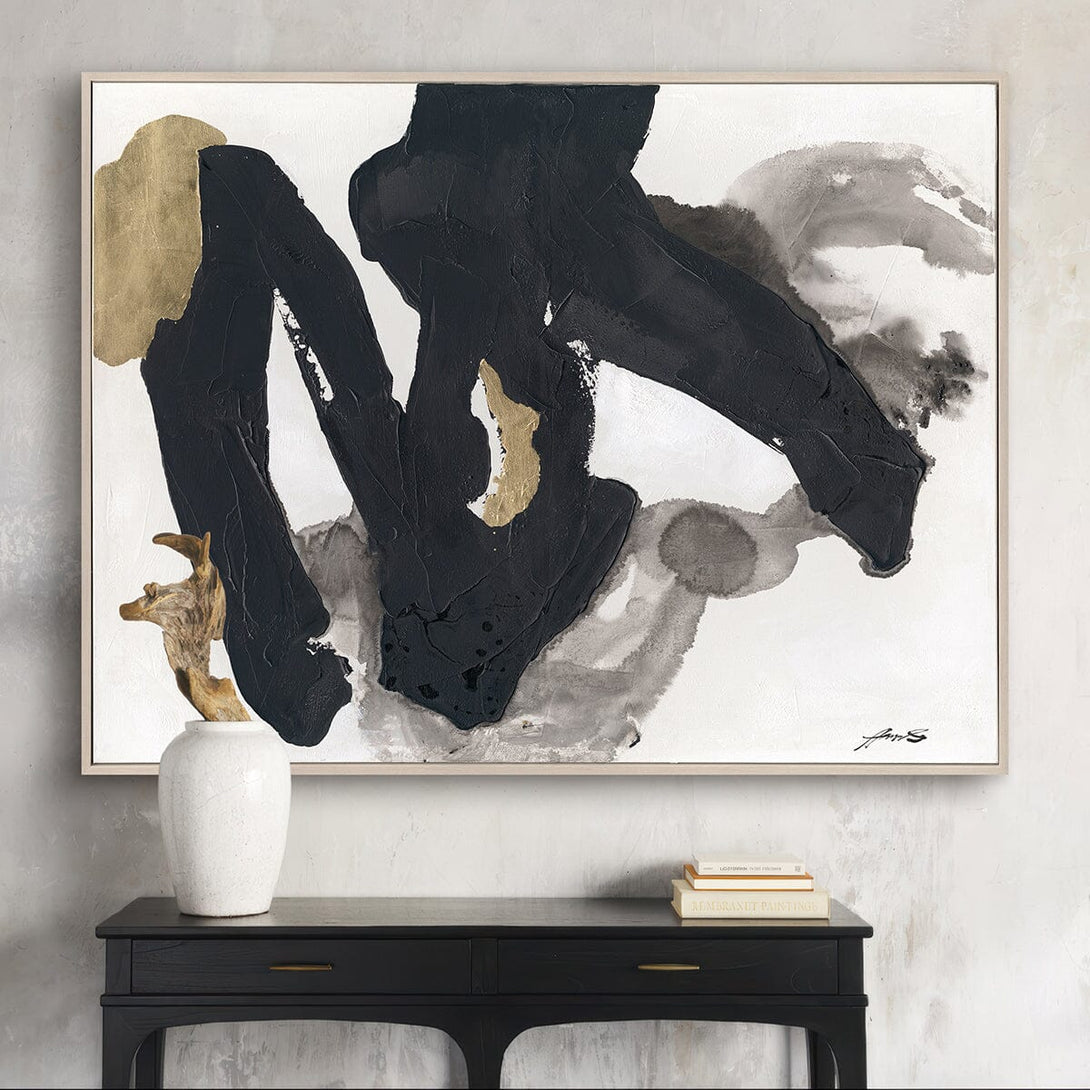 Black & Gold Rhythm - Modern Abstract Painting #M8111 Painting artwepaint 