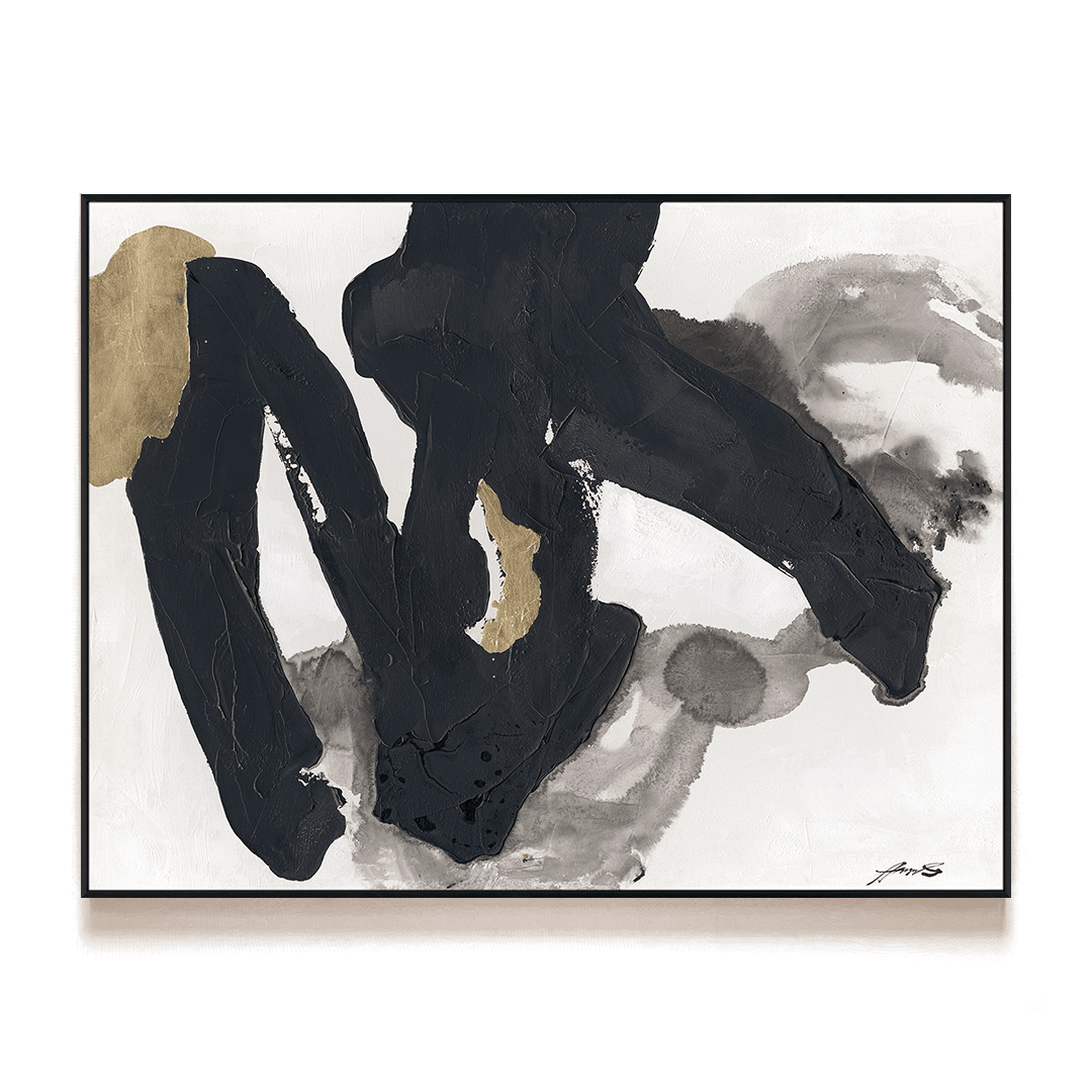 Black & Gold Rhythm - Modern Abstract Painting #M8111 Painting artwepaint 