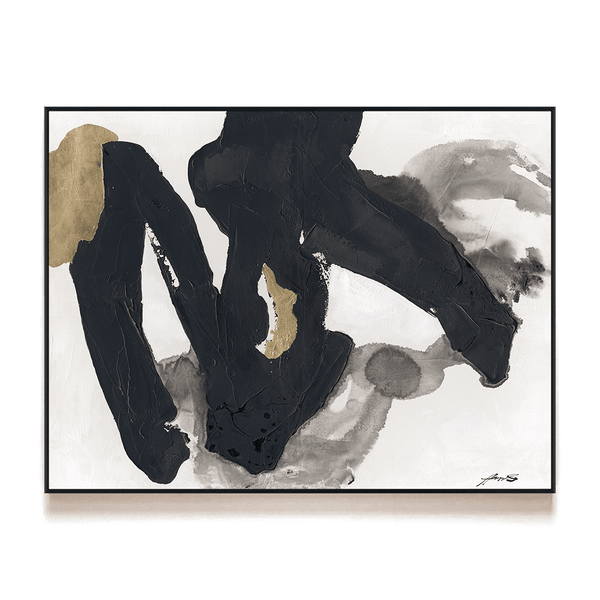 Black & Gold Rhythm - Modern Abstract Painting #M8111 Painting artwepaint 
