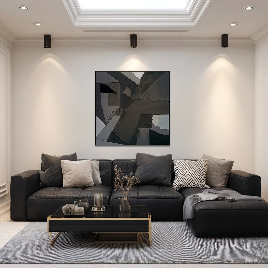 Black Interlace - Dark Geometric Abstract Painting#L5739 Painting artwepaint 