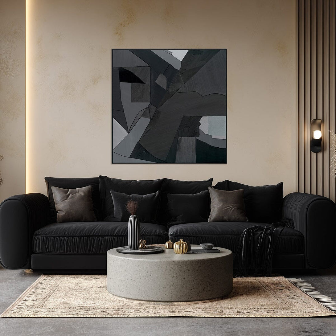 Black Interlace - Dark Geometric Abstract Painting#L5739 Painting artwepaint 