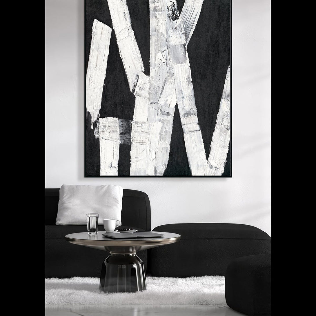 Black & White Clash - Modern Abstract Texture Painting#M3779 Painting artwepaint 