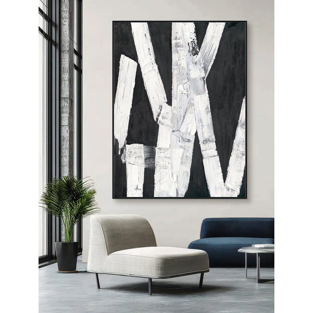 Black & White Clash - Modern Abstract Texture Painting#M3779 Painting artwepaint 