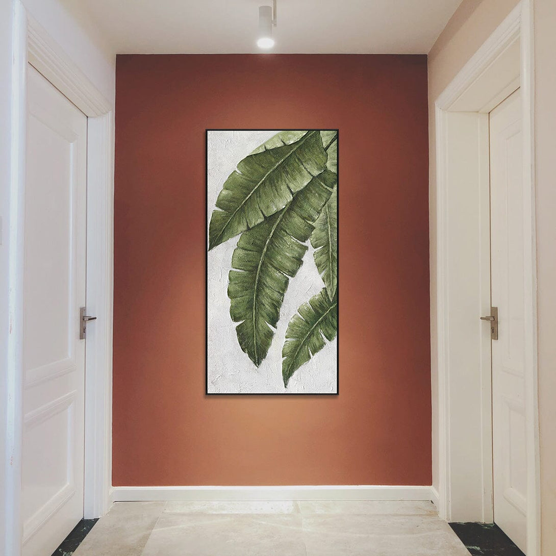 Blooming Green - Natural Banana Leaf Long Painting#L0668 Painting artwepaint 